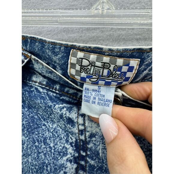 Vintage 80s Pretty Bleu Womens Blue Acid Wash Beaded Embellished Jean Skirt Size - Picture 6 of 8